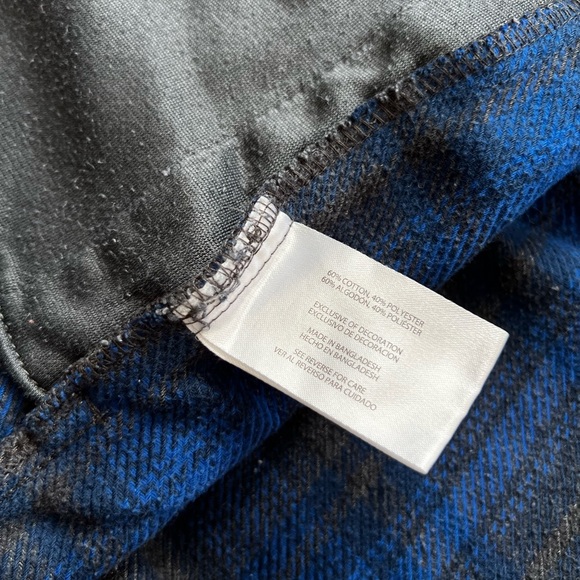 Orvis Men’s Big Bear Heavyweight Flannel Blue Gray Plaid Shirt Jacket Large - Picture 6 of 10